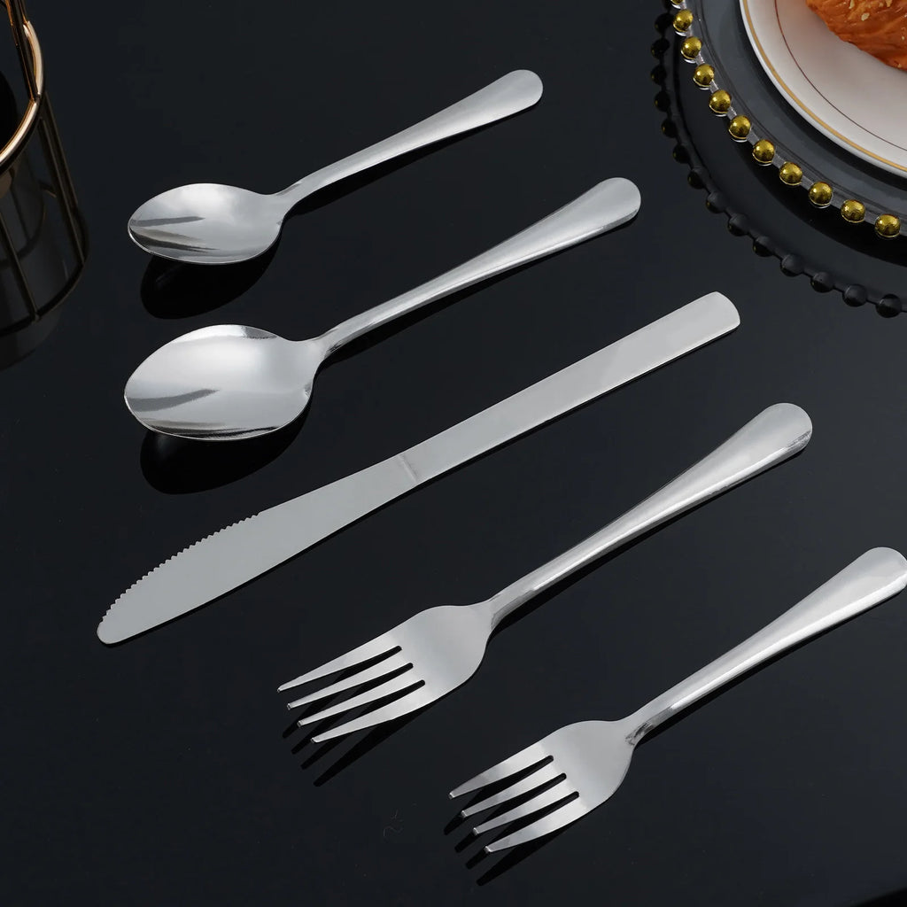 60Pcs Stainless Steel Flatware Set For 12 With Dinner Forks Salad Forks Spoons and Knives Dishwasher Safe