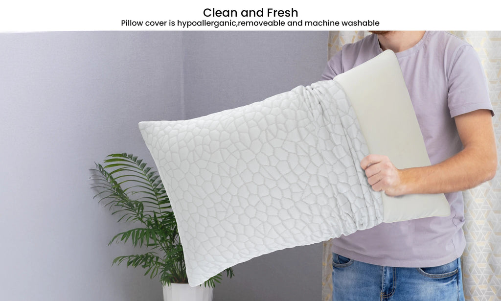 Lux Decor Shredded Memory Foam Pillows 2 Pack with Washable Cover