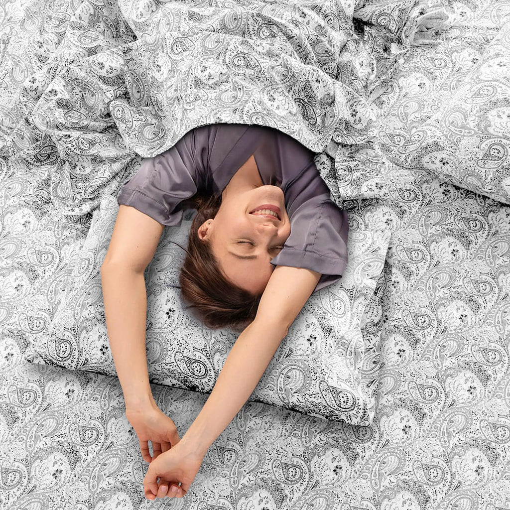 Lux Decor 4-Piece Paisley Bed Sheet Set – Soft Brushed Microfiber Sheets with 16" Deep Pockets
