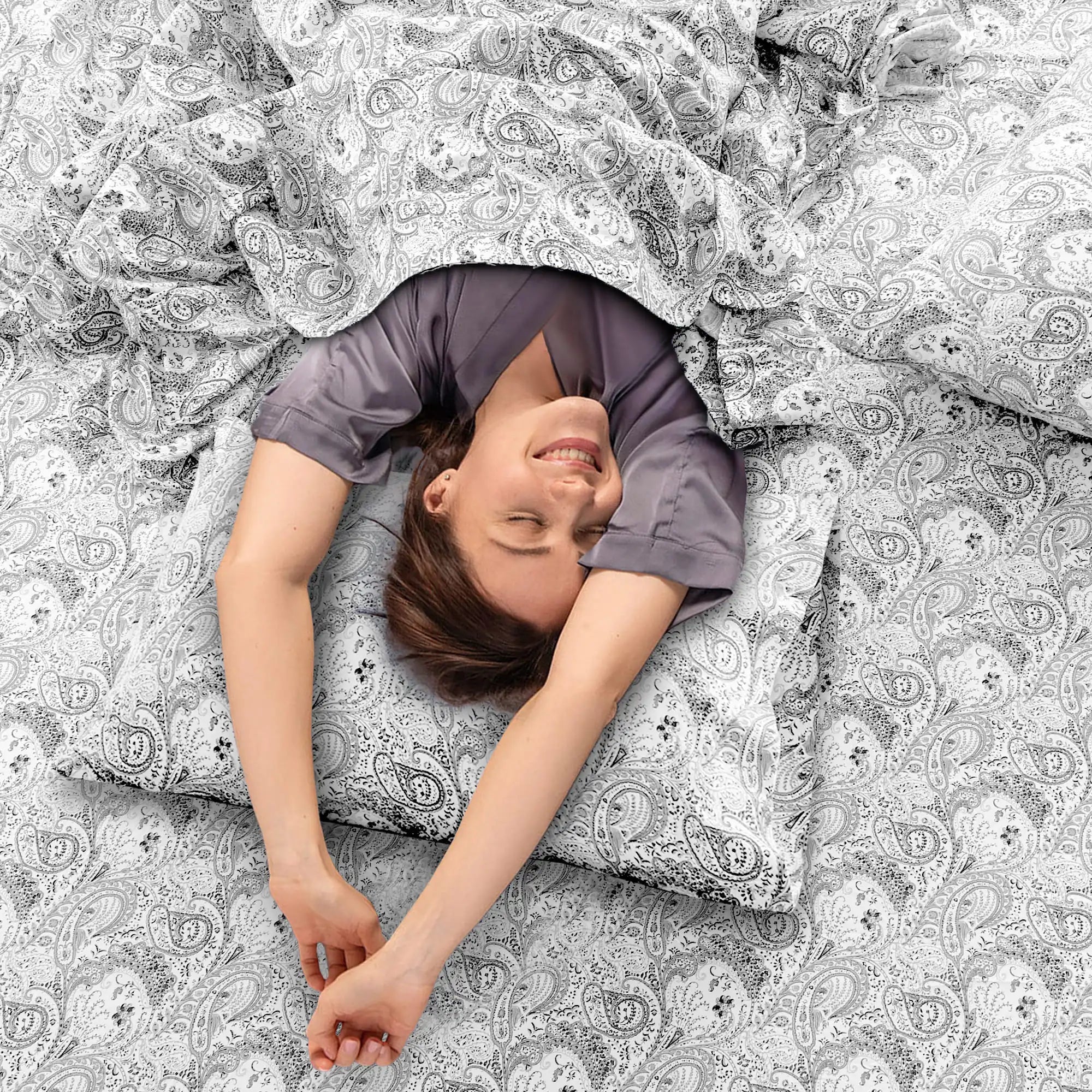 Lux Decor 4-Piece Paisley Bed Sheet Set – Soft Brushed Microfiber Sheets with 16" Deep Pockets