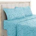 Lux Decor 4-Piece Paisley Bed Sheet Set – Soft Brushed Microfiber Sheets with 16" Deep Pockets