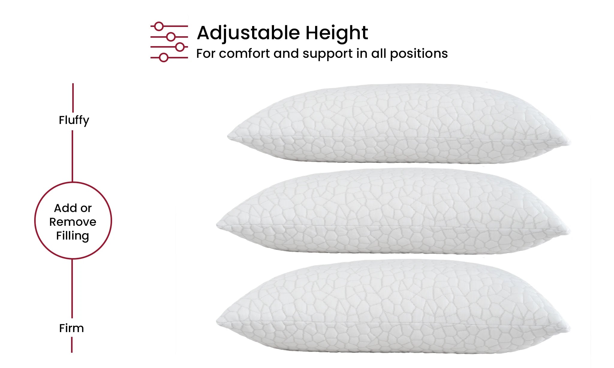 Lux Decor Shredded Memory Foam Pillows 2 Pack with Washable Cover