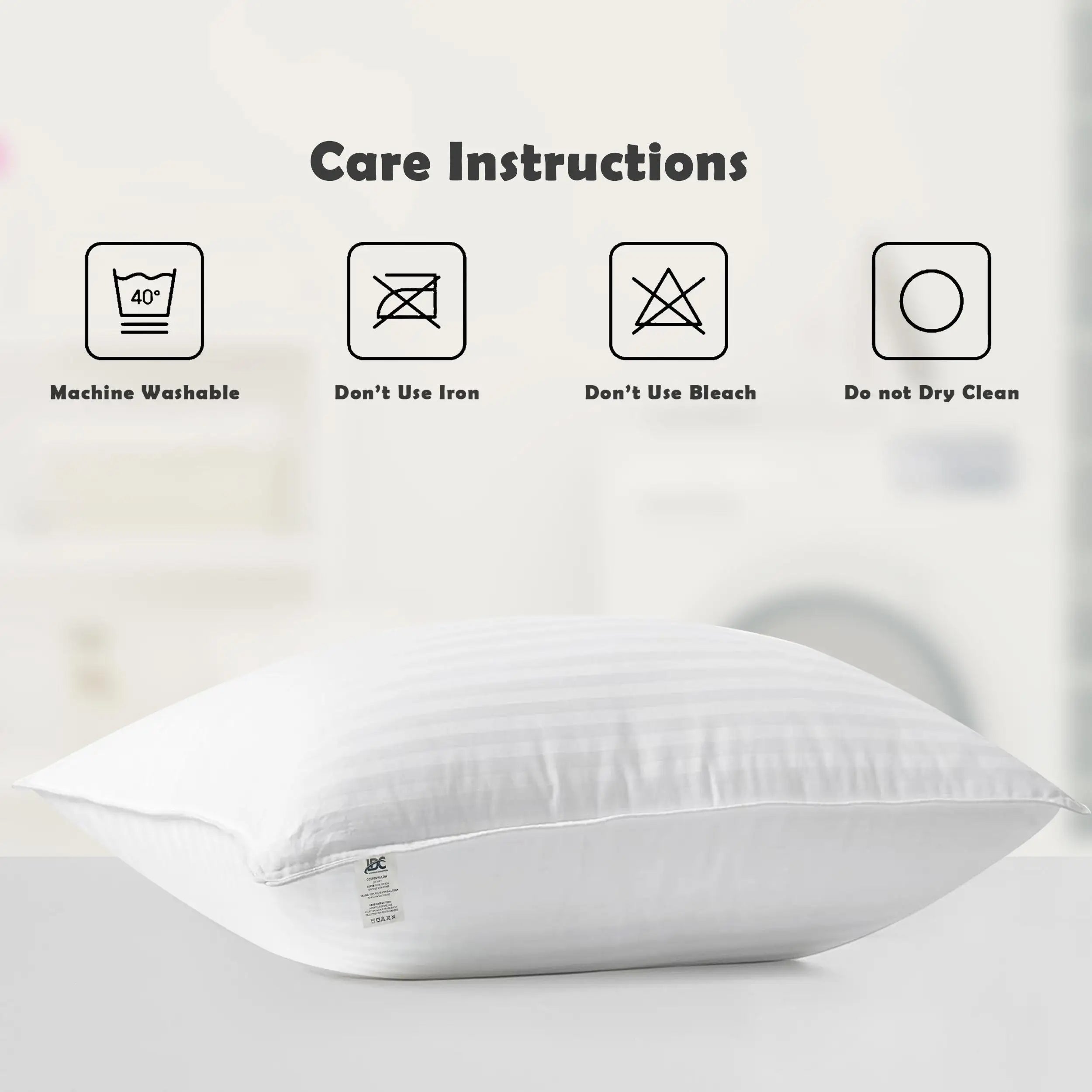 LUX Décor Hotel Stripe Pillows Set of 2 – Down Alternative Bed Pillows