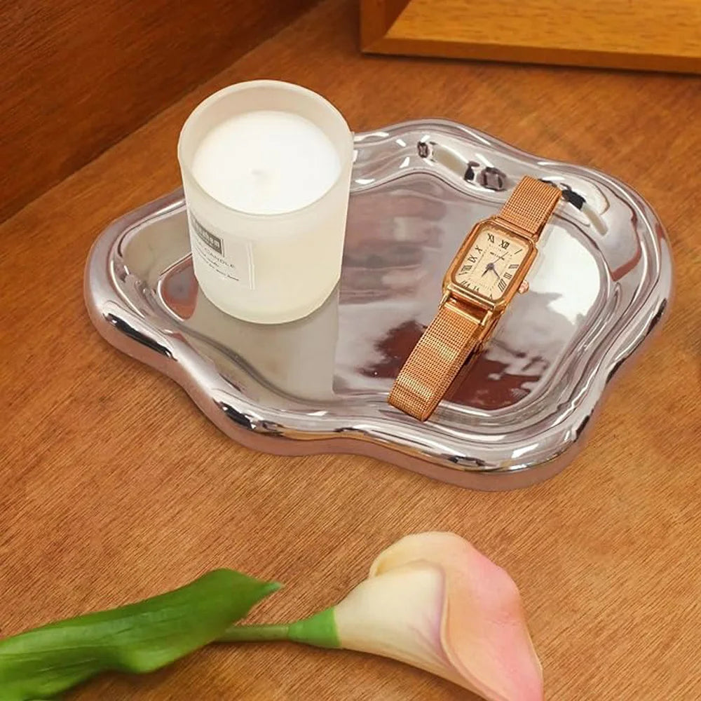 Jewelry Tray with Cloud Design Decorative Dish for Rings, Keys and Perfume
