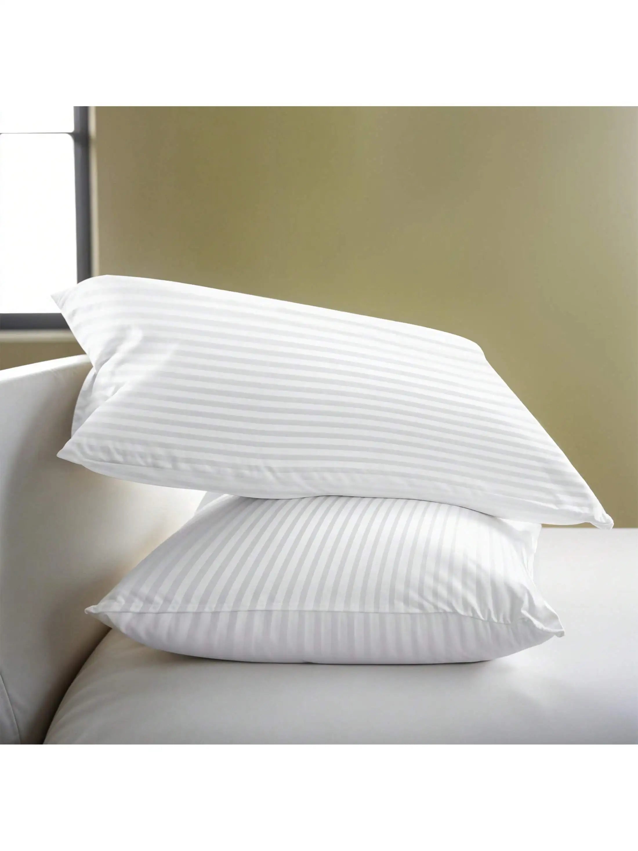 LUX Décor Hotel Stripe Pillows Set of 2 – Down Alternative Bed Pillows