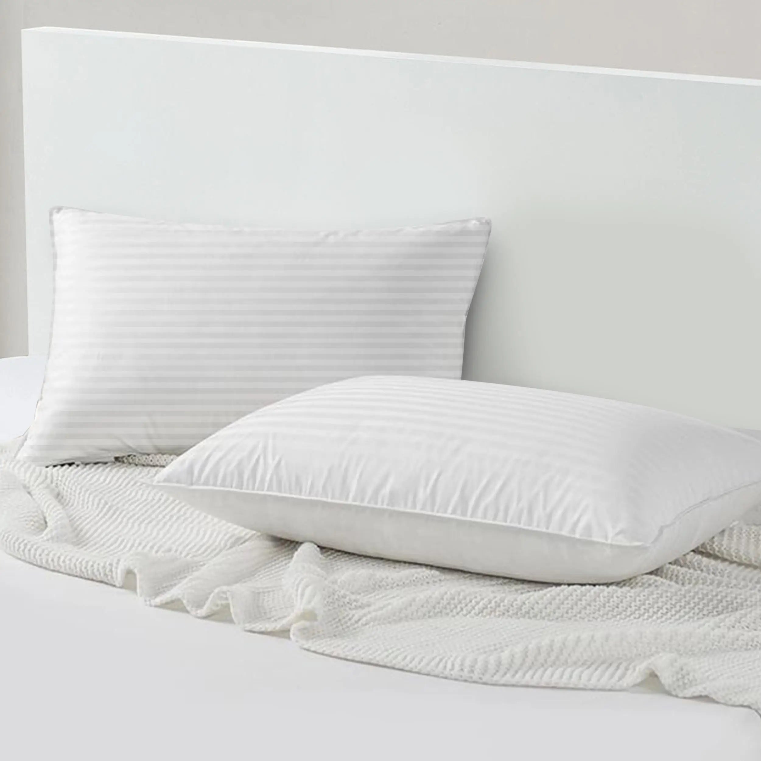 LUX Décor Hotel Stripe Pillows Set of 2 – Down Alternative Bed Pillows