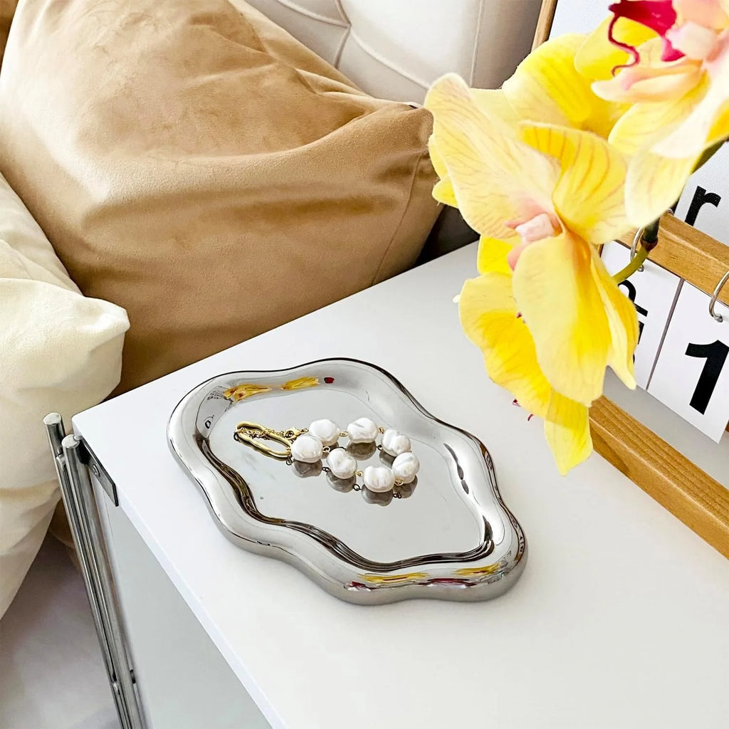 Jewelry Tray with Cloud Design Decorative Dish for Rings, Keys and Perfume