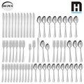 60Pcs Stainless Steel Flatware Set For 12 With Dinner Forks Salad Forks Spoons and Knives Dishwasher Safe