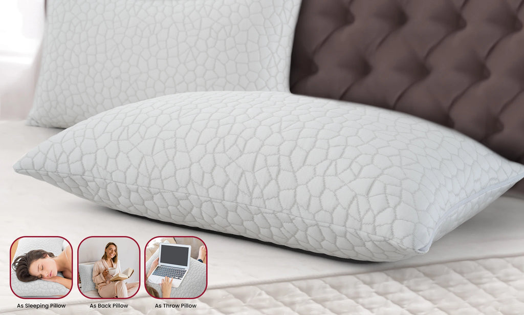 Lux Decor Shredded Memory Foam Pillows 2 Pack with Washable Cover