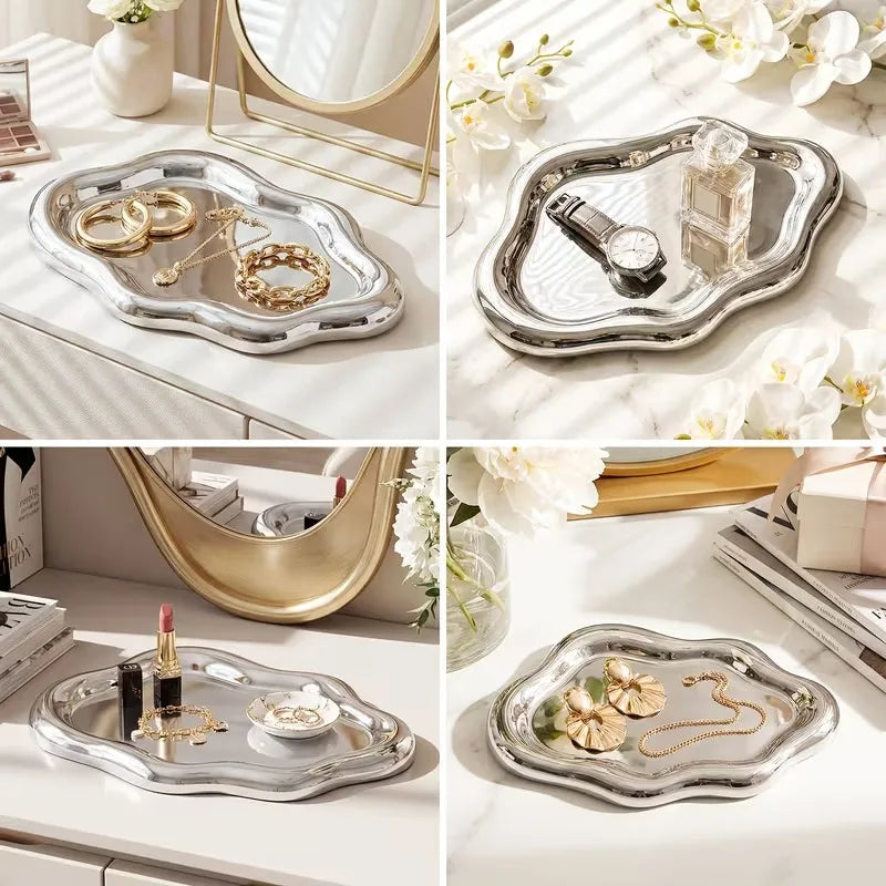 Jewelry Tray with Cloud Design Decorative Dish for Rings, Keys and Perfume