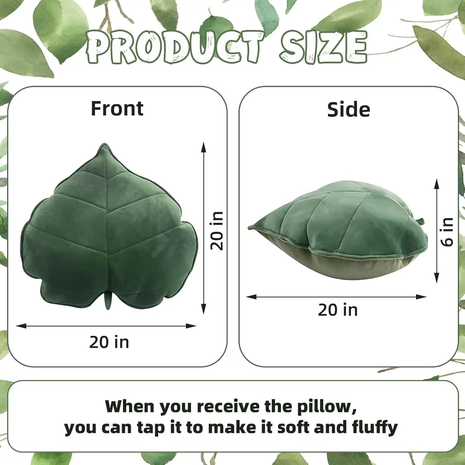 Cute Leaf Throw Pillows, Soft Plush Cushion for Home Decor