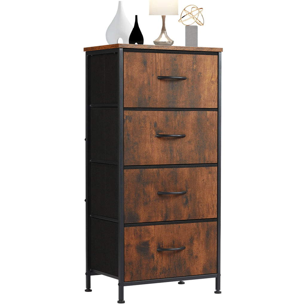 Dresser For Bedroom With 4 Fabric Drawers