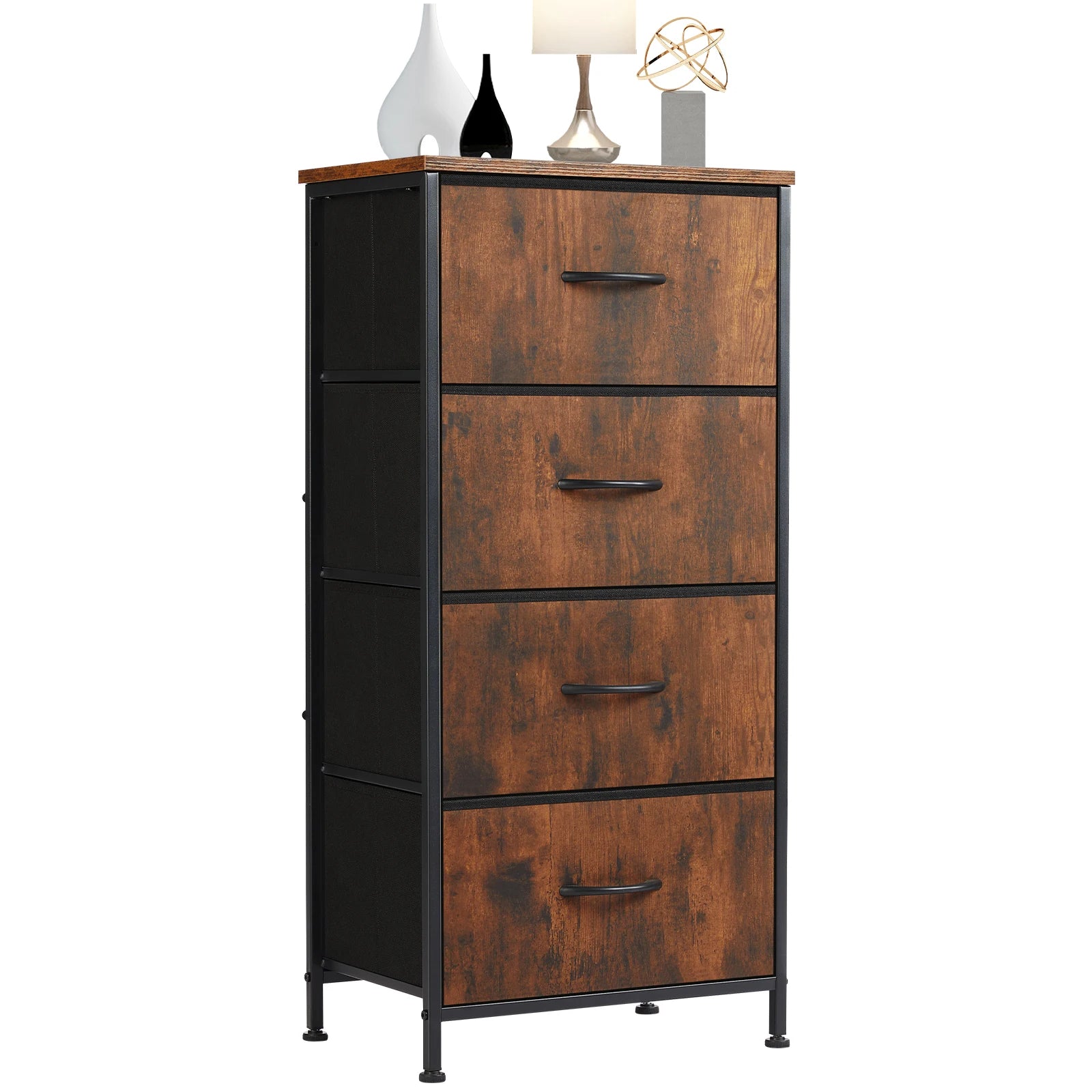 Dresser For Bedroom With 4 Fabric Drawers