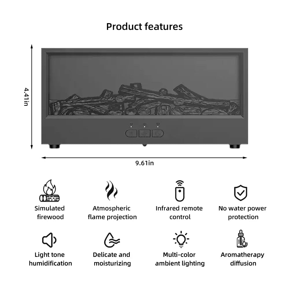 Desktop  Fireplace with Atmosphere Light - Portable Simulation Fireplace Heater