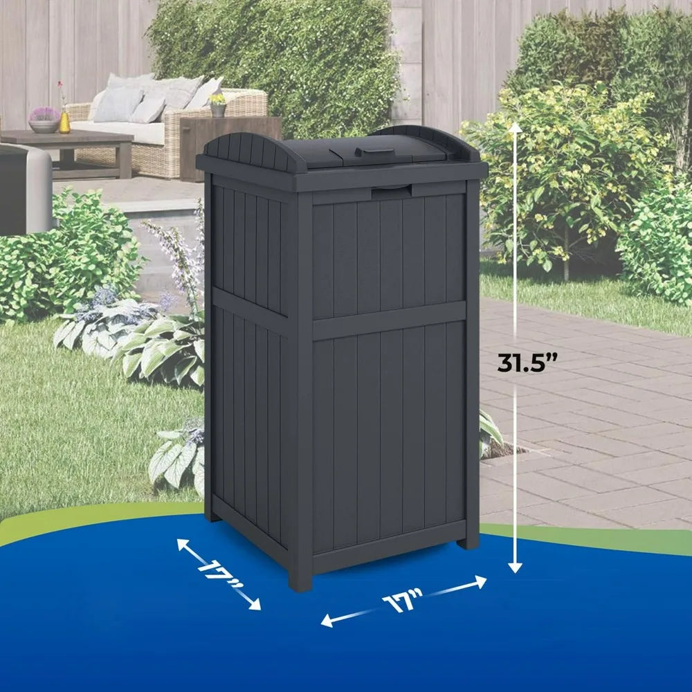 30 Gallon Outdoor Trash Hideaway Resin Refuse Container Lid Cyberspace