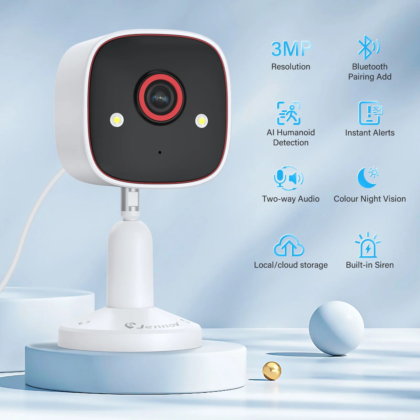 Jennov Outdoor/Indoor Security Cameras 2K Wireless
