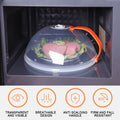 1pc Microwave Food Cover - Splash Proof With Steam Vents & Handle Easy Grip