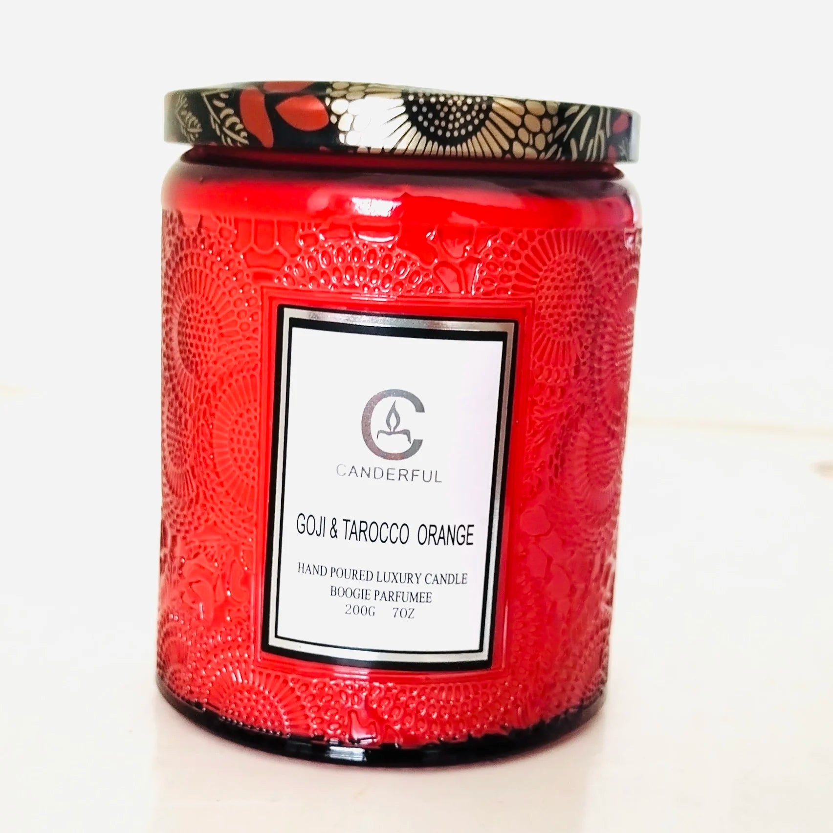 Embossed Glass Scented Candle Soy Wax Aromatherapy Candle | 5 Scents | 40 Hour Long Burn |