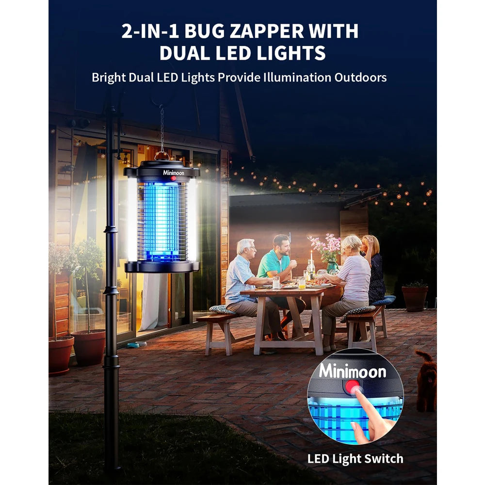 Minimoon Bug Zapper Outdoor Mosquito Zapper with Dual LED Light
