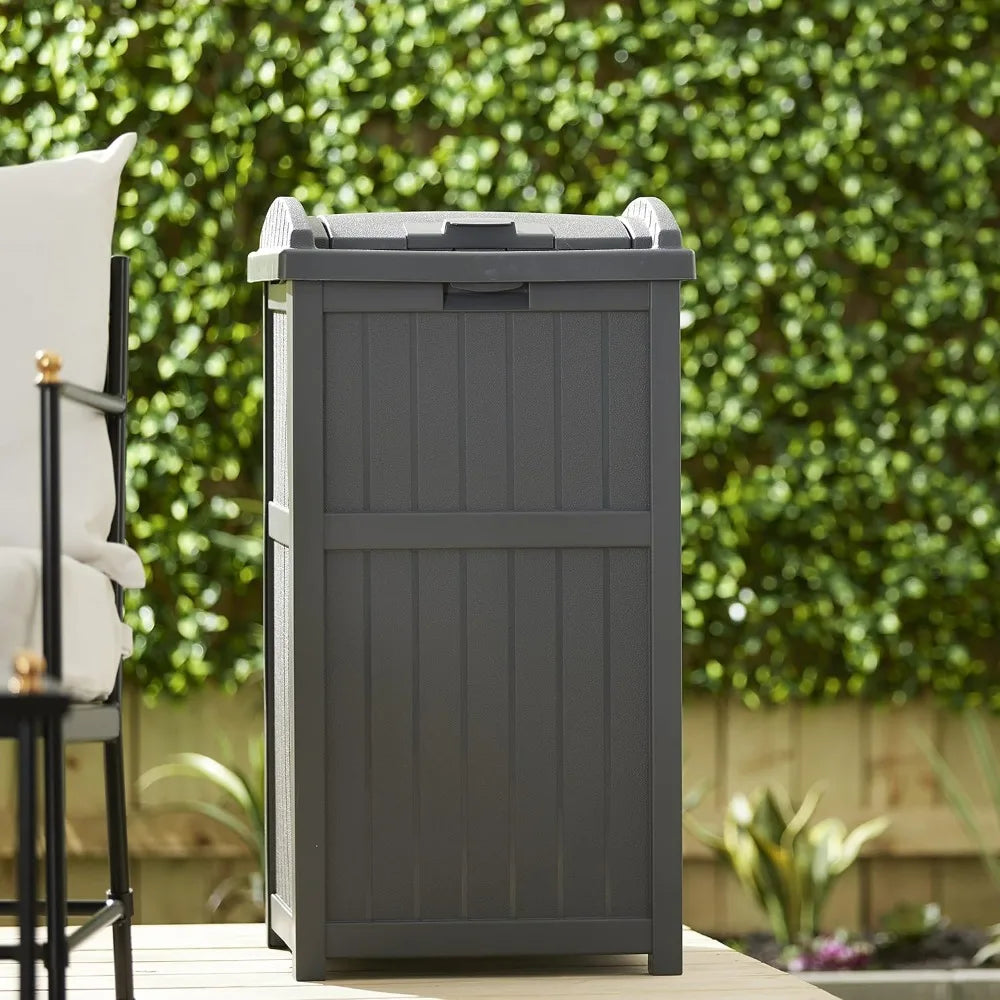 30 Gallon Outdoor Trash Hideaway Resin Refuse Container Lid Cyberspace