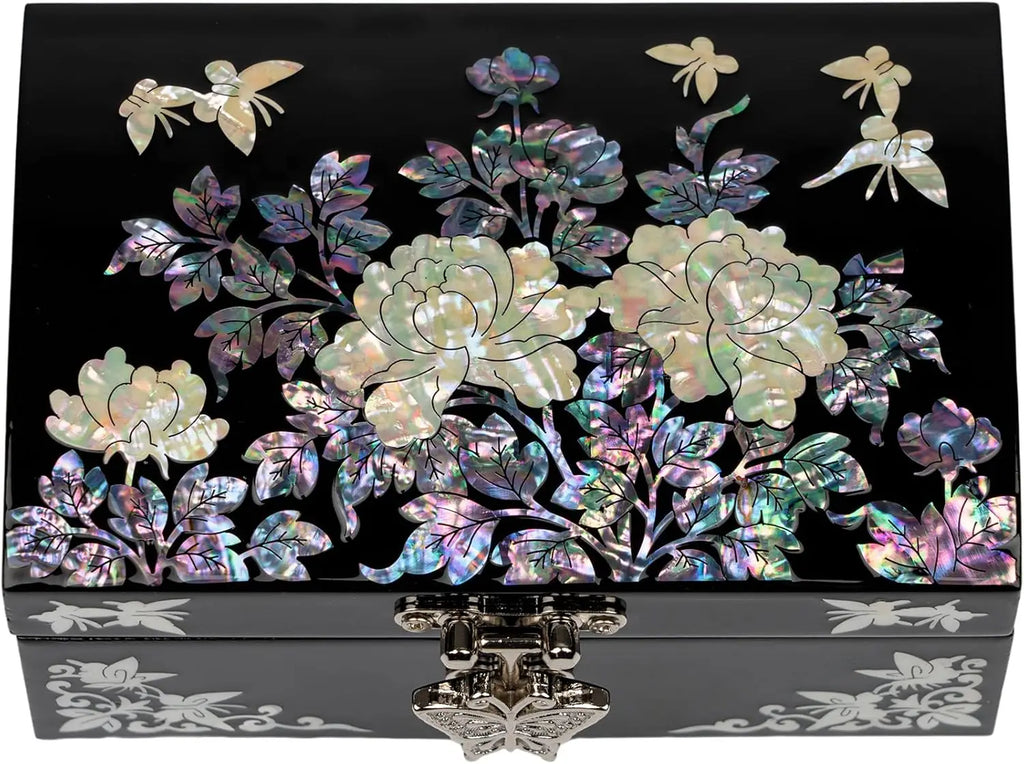 Handmade Mother of Pearl Jewelry Box with Mirror