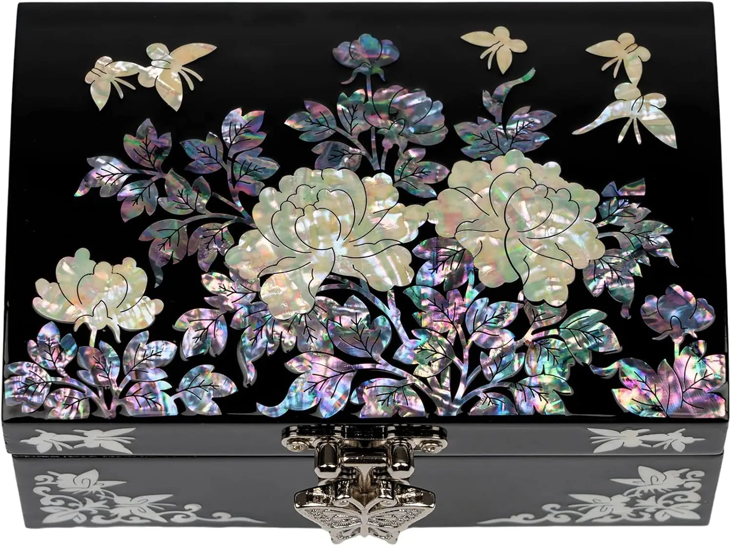 Handmade Mother of Pearl Jewelry Box with Mirror