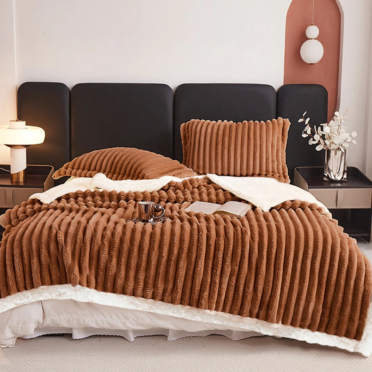 Weighted Fleece Blanket -Warm, Throw for Bedroom, Living Room, Student Dorm