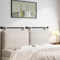 Wall Mounted Upholstered Headboard with Linen Fabric, Beige King Size for Bedroom Decor