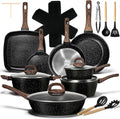 25-Piece Nonstick Ceramic Cookware Set, Healthy & Induction Compatible,