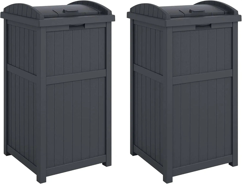 30 Gallon Outdoor Trash Hideaway Resin Refuse Container Lid Cyberspace
