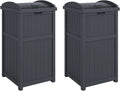 30 Gallon Outdoor Trash Hideaway Resin Refuse Container Lid Cyberspace