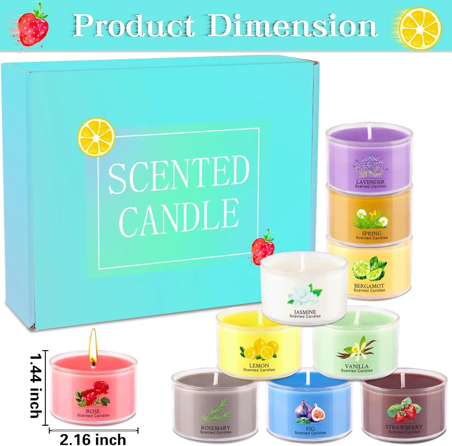 20 Pack Aromatherapy Scented Soy Candles 10 Scents 1.6oz Long-Lasting