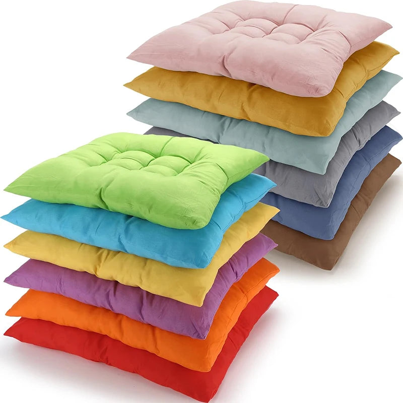 Chair Pads Cushions for Dining Chairs with Ties Square Floor Pillows