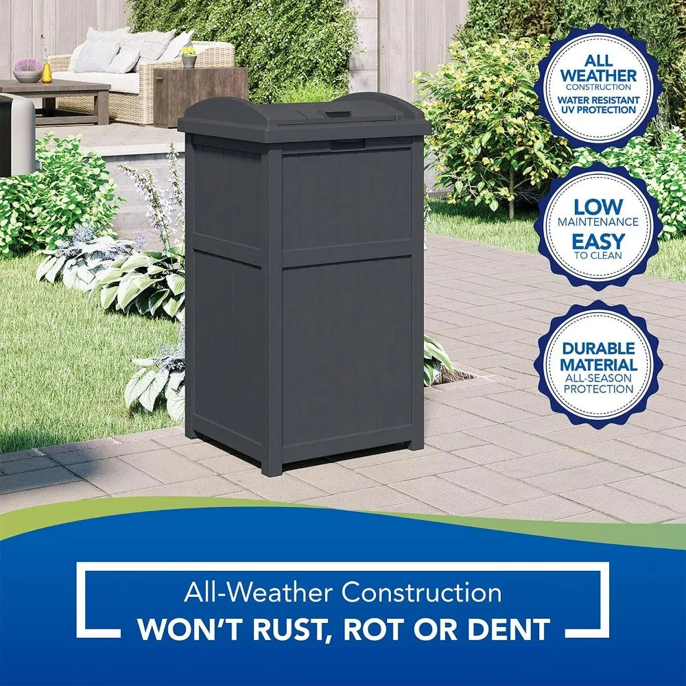 30 Gallon Outdoor Trash Hideaway Resin Refuse Container Lid Cyberspace