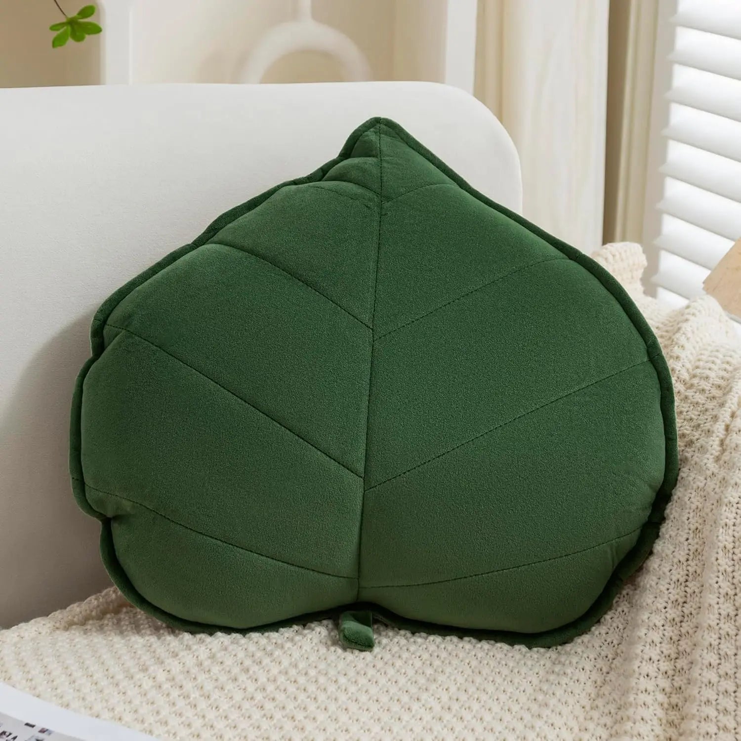 Cute Leaf Throw Pillows, Soft Plush Cushion for Home Decor