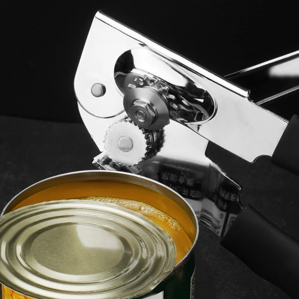 Stainless Steel Can Opener Razor Sharp Bottle Opener Soft Ergonomic Handle Manual Can Opener for Multifunctional Kitchen Tool