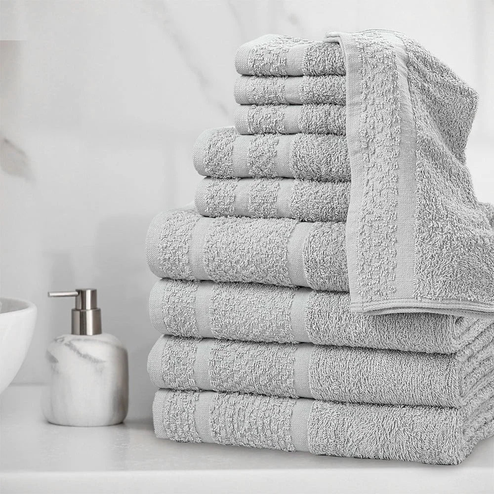 10 Piece Cotton Towel Set Soft Absorbent Towels