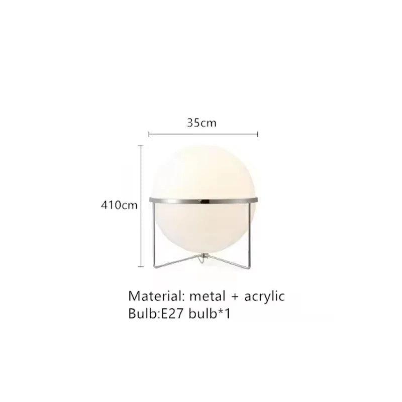 Chrome Metal Floor Lamp White Yellow Acrylic Ball Standing Lamp Living Room