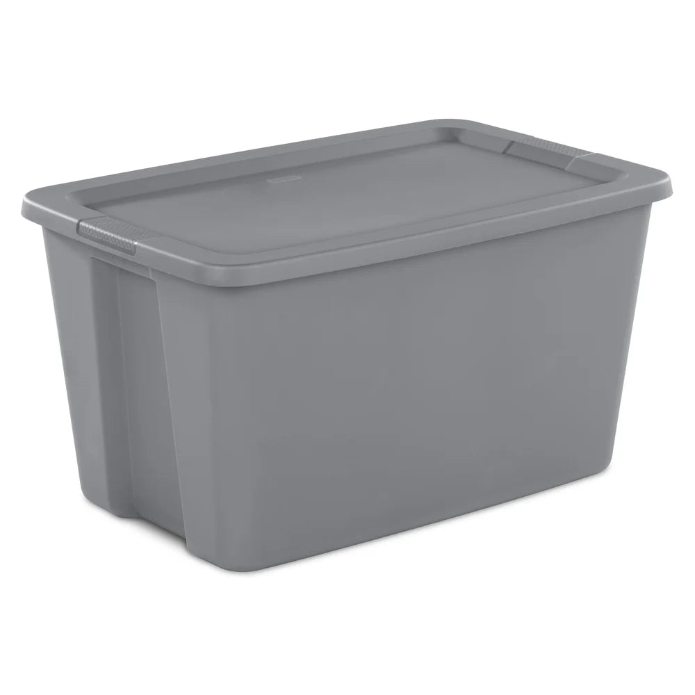 30 Gallon Storage Bin Stackable Container with Lid and Integrated Handles
