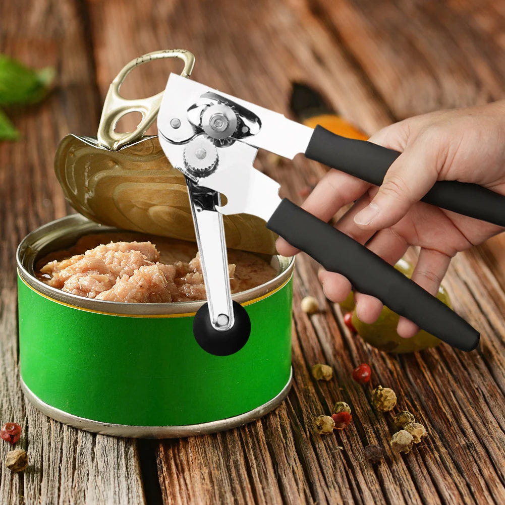 Stainless Steel Can Opener Razor Sharp Bottle Opener Soft Ergonomic Handle Manual Can Opener for Multifunctional Kitchen Tool