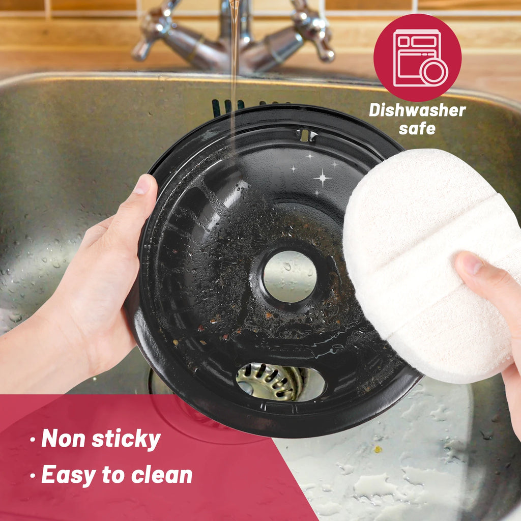 4 Pack Black Cooktop Drip Pans, Compatible with GE Hotpoint Stove