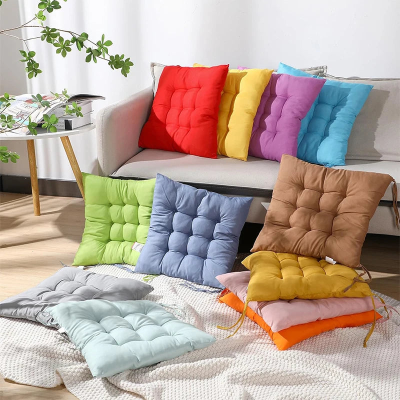 Chair Pads Cushions for Dining Chairs with Ties Square Floor Pillows