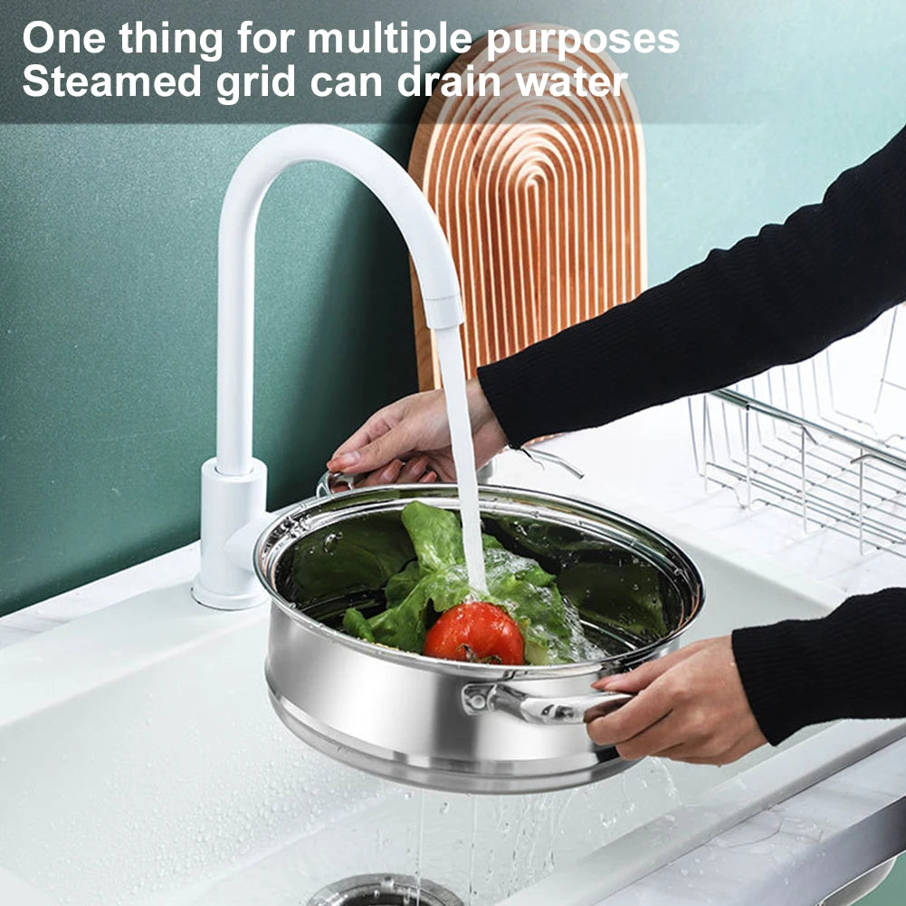 11inch 3 Tier Stainless Steel with Lid & Handle Steamer Pot Thick Food Steamer