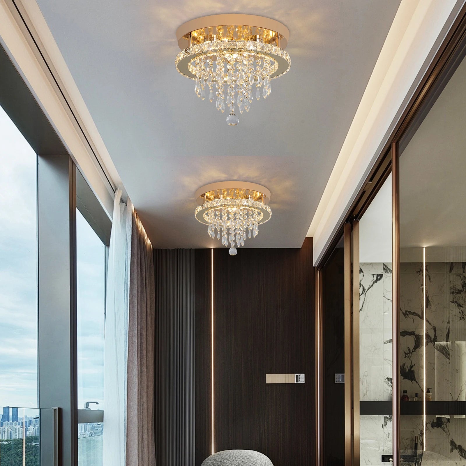 VETRULUS Luxury Crystal Chandelier Lustre Design Gold Modern Led Ceiling Light  Living Room Bedroom Hanging Lamp LightingFixture