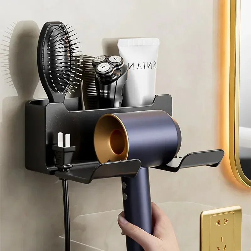Wall Dryer Cradle  Stand Hairdryer Organizer Box Holder Shelf Bathroom Accessories