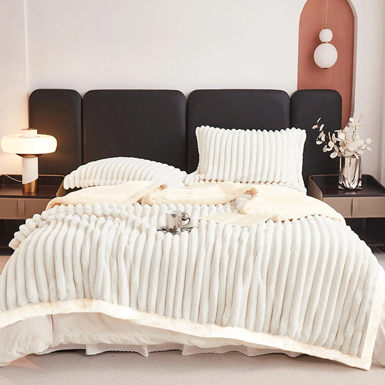 Weighted Fleece Blanket -Warm, Throw for Bedroom, Living Room, Student Dorm