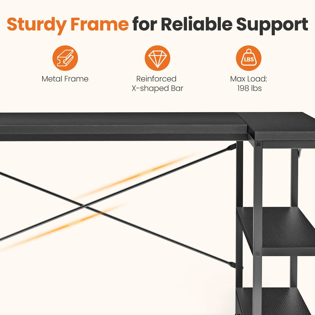 L Shaped Desk 47 Inch Computer Desk Gaming Furniture Corner Desks Home Office