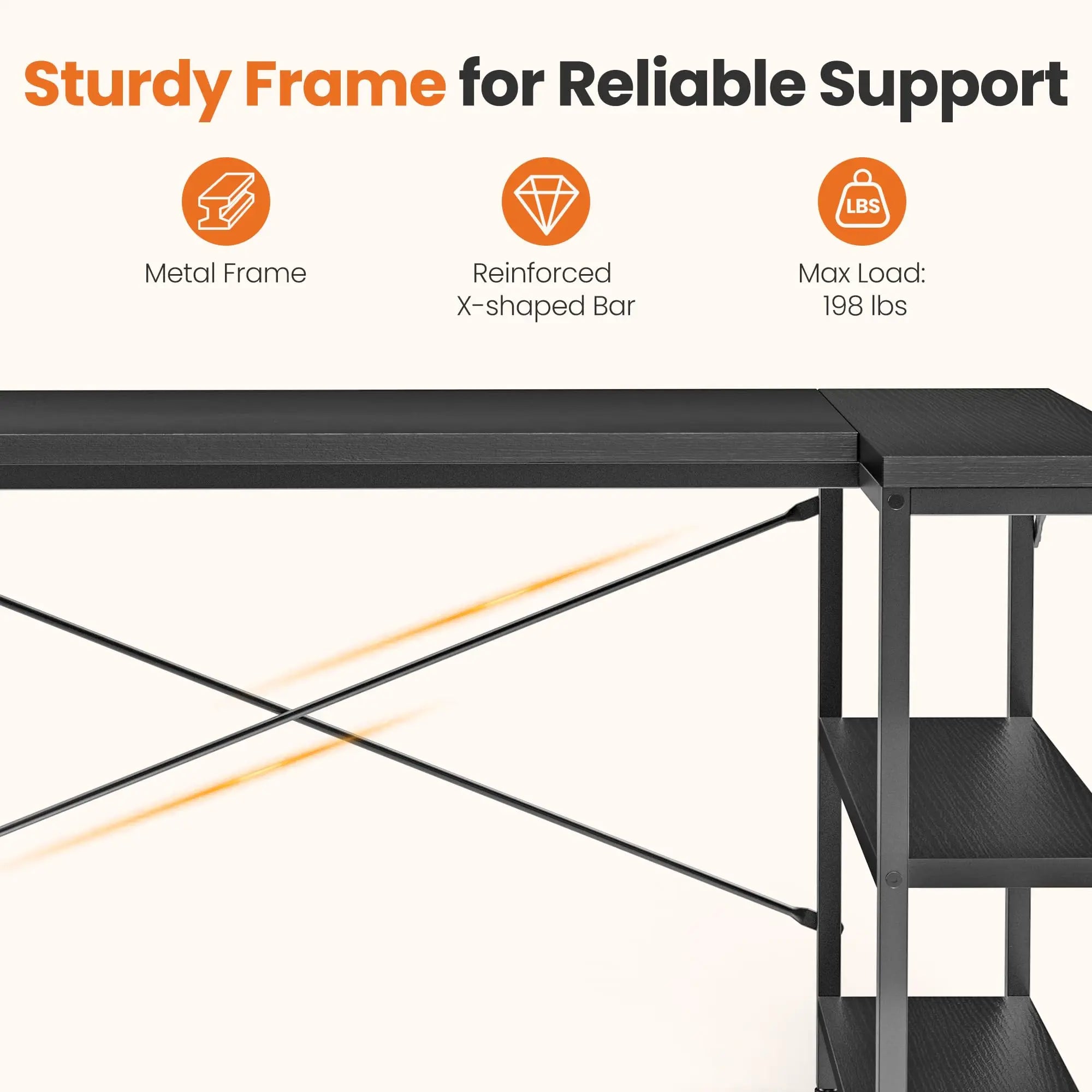 L Shaped Desk 47 Inch Computer Desk Gaming Furniture Corner Desks Home Office