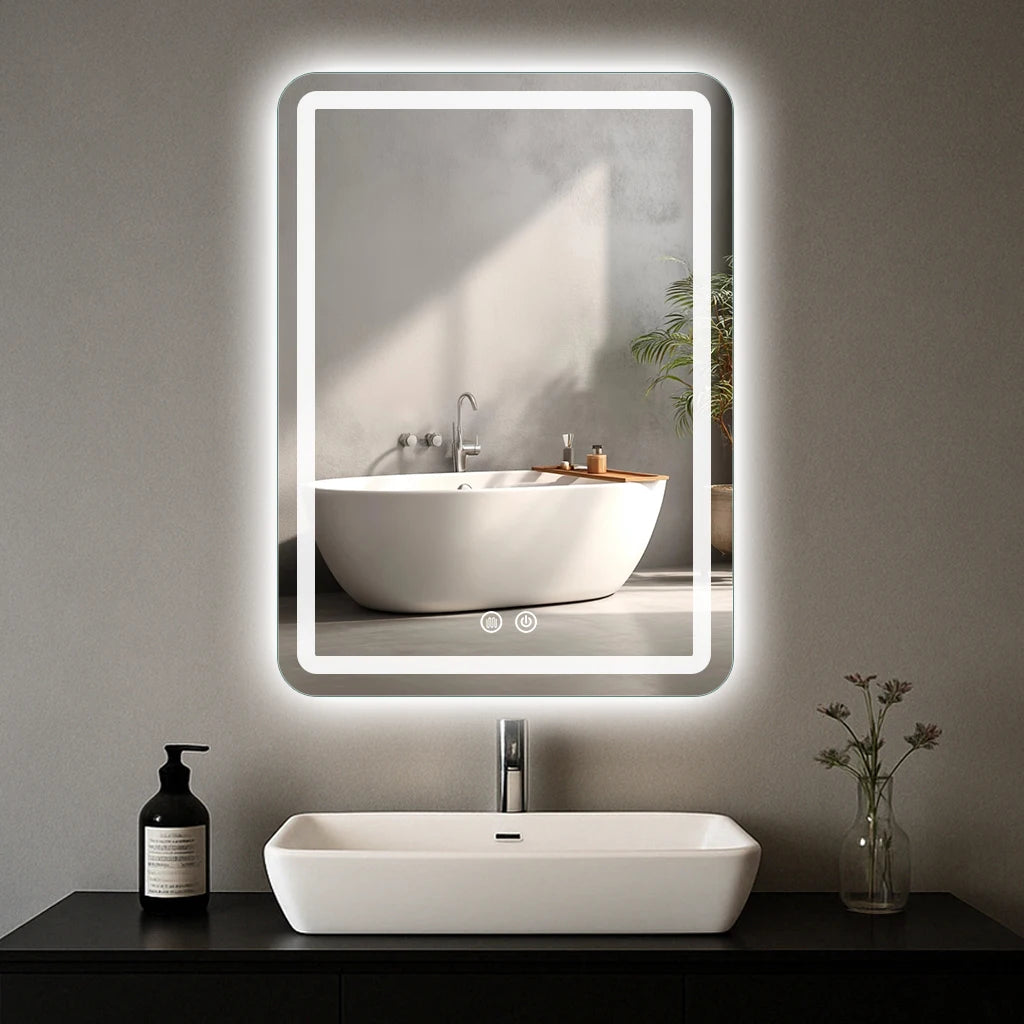 LED Bathroom Mirror Vanity-Mirrors with Backlit Lights Fogless Makeup Mirror