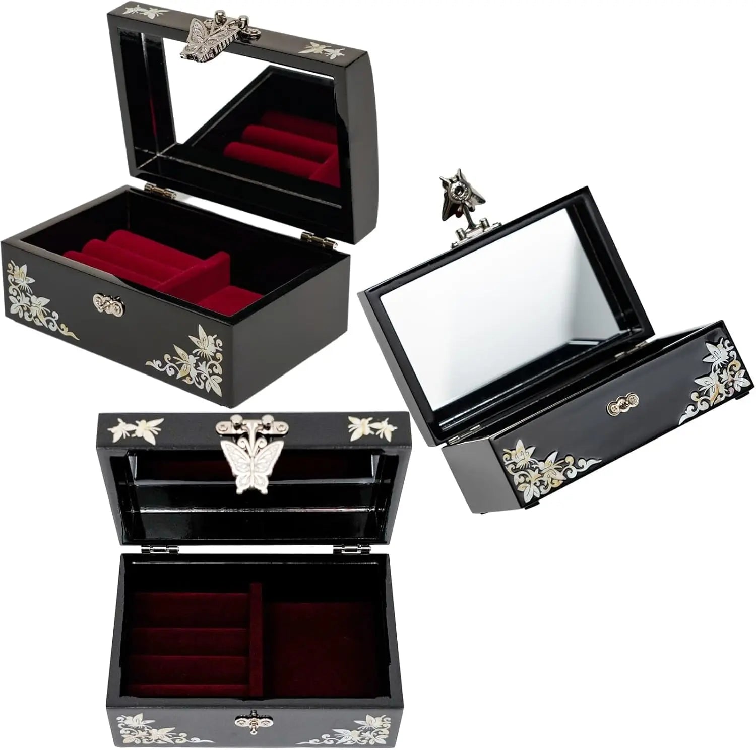 Handmade Mother of Pearl Jewelry Box with Mirror